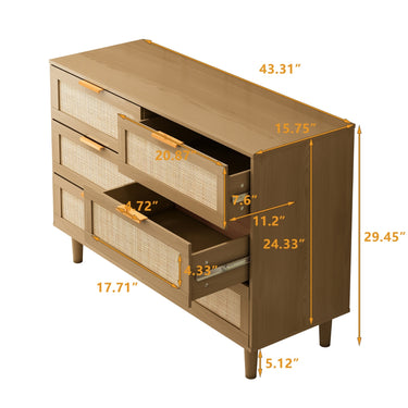 6 Drawers Dresser Rattan